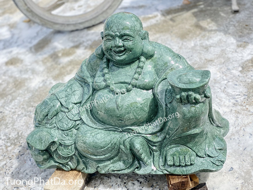 Tượng Phật Di Lặc bằng đá xanh Ấn Độ, tự nhiên nguyên khối