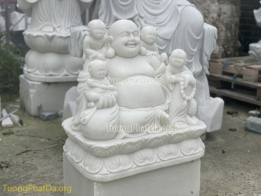 Tượng Phật Di Lặc Ngũ Phúc Bằng đá (50cm)