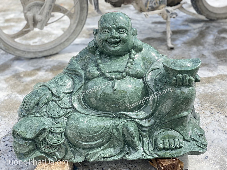 Tượng Phật Di Lặc bằng đá xanh Ấn Độ, tự nhiên nguyên khối