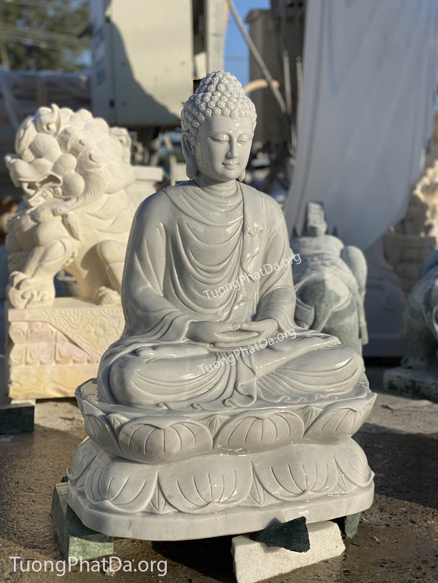 tượng phật thích ca bằng đá xám